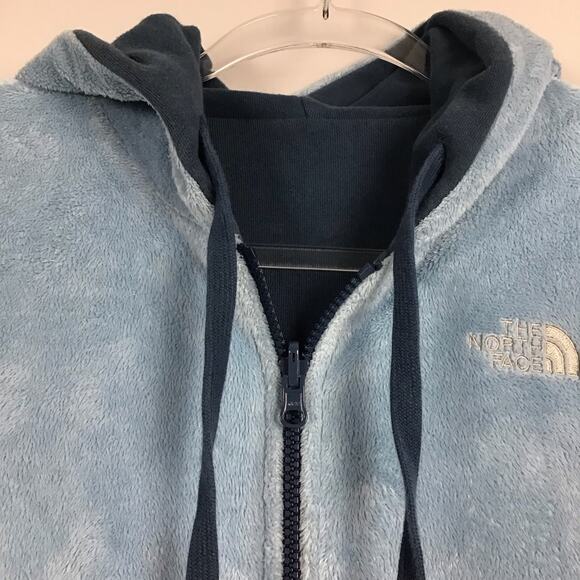 North Face Insulated Heavy Fur Lined Zip Reversible Jacket Coat Shady Blue sz S - Picture 15 of 16
